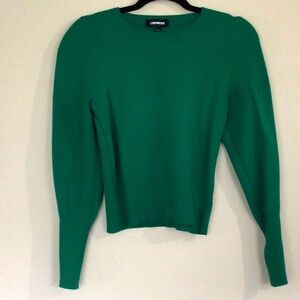 EXPRESS, XSMALL, GREEN, USED, SWEATER WITH PUFFED SLEEVES